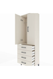 Arges Dolap Tek Raflı 4 Çekmeceli Tek Askılı 60x30x182 Aytaşı-Aytaşı