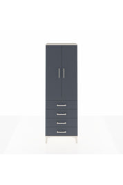 Arges Dolap Tek Raflı 4 Çekmeceli Tek Askılı 60x30x182 Aytaşı-Antrasit