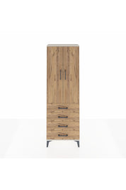 Arges Dolap Tek Raflı 4 Çekmeceli Tek Askılı 60x30x182 Aytaşı-Çam