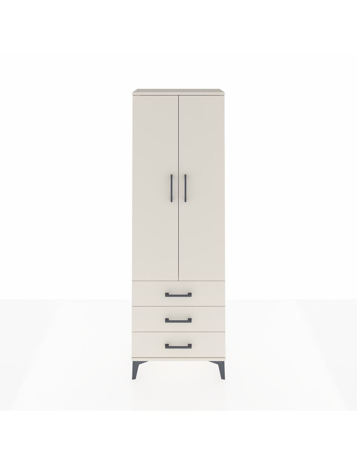 Arges Dolap Tek Raflı 3 Çekmeceli Tek Askılı 60x30x182 Aytaşı-Aytaşı