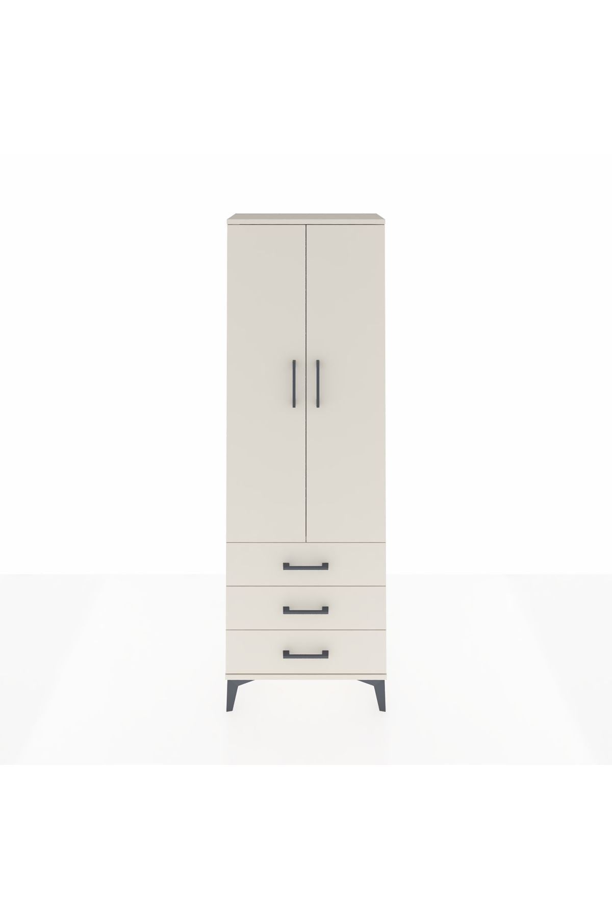 Arges Dolap Tek Raflı 3 Çekmeceli Tek Askılı 60x30x182 Aytaşı-Aytaşı