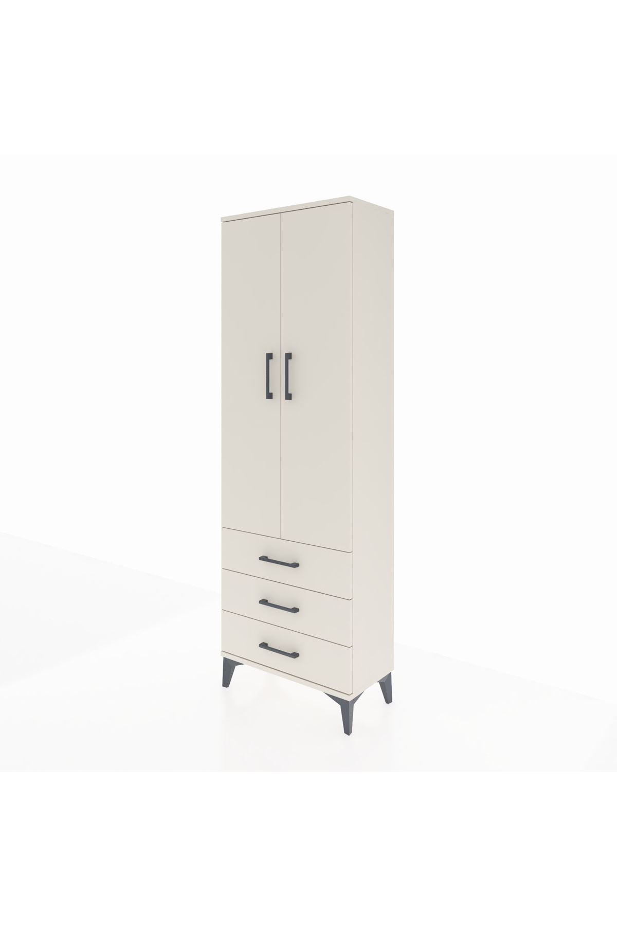 Arges Dolap Tek Raflı 3 Çekmeceli Tek Askılı 60x30x182 Aytaşı-Aytaşı