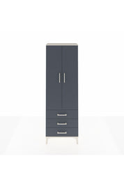 Arges Dolap Tek Raflı 3 Çekmeceli Tek Askılı 60x30x182 Aytaşı-Antrasit