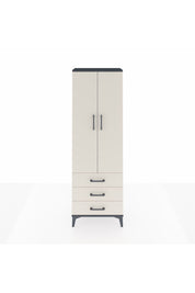 Arges Dolap Tek Raflı 3 Çekmeceli Tek Askılı 60x30x182 Antrasit-Aytaşı