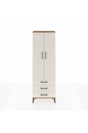 Arges Dolap Tek Raflı 3 Çekmeceli Tek Askılı 60x30x182 Çam-Aytaşı