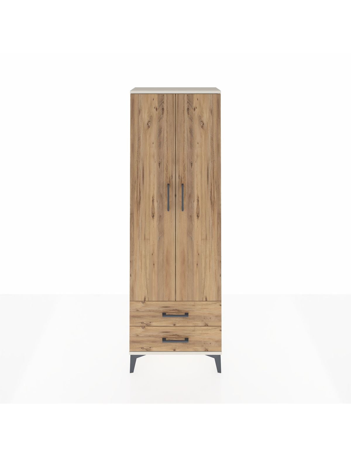 Arges Dolap 2 Raflı 2 Çekmeceli Tek Askılı 60x30x182 Aytaşı-Çam