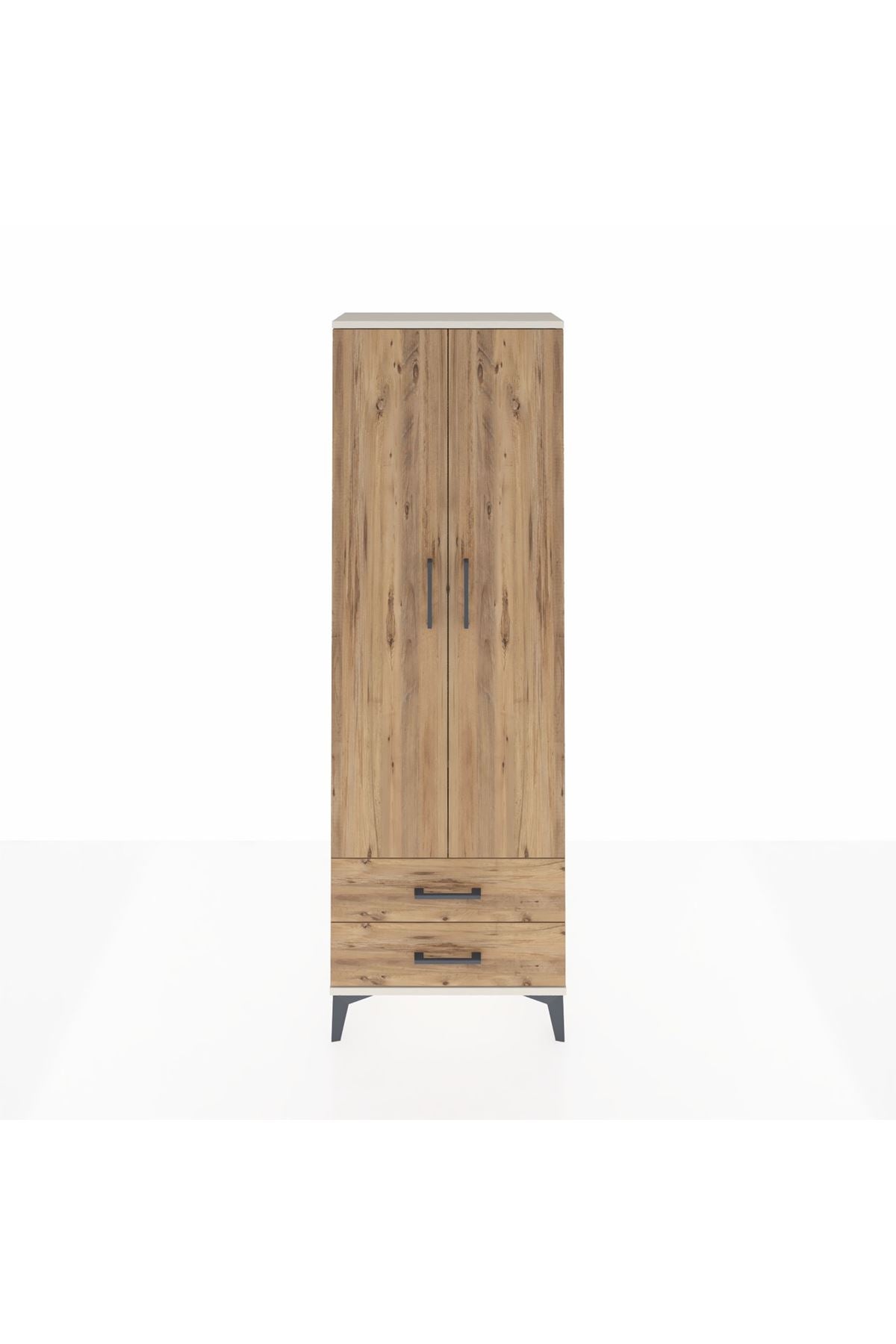 Arges Dolap 2 Raflı 2 Çekmeceli Tek Askılı 60x30x182 Aytaşı-Çam