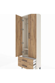 Arges Dolap 2 Raflı 2 Çekmeceli Tek Askılı 60x30x182 - S23M029V3A