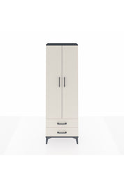 Arges Dolap 2 Raflı 2 Çekmeceli Tek Askılı 60x30x182 Antrasit-Aytaşı