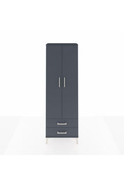 Arges Dolap 2 Raflı 2 Çekmeceli Tek Askılı 60x30x182 Antrasit-Antrasit