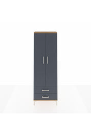 Arges Dolap 2 Raflı 2 Çekmeceli Tek Askılı 60x30x182 Çam-Antrasit