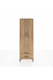 Arges Dolap 2 Raflı 2 Çekmeceli Tek Askılı 60x30x182 Çam-Çam