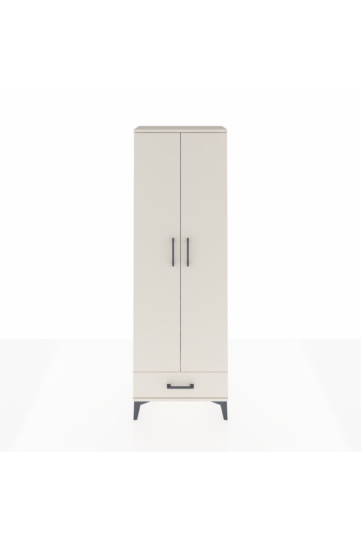 Arges Dolap 2 Raflı Tek Çekmeceli Tek Askılı 60x30x182 Aytaşı-Aytaşı