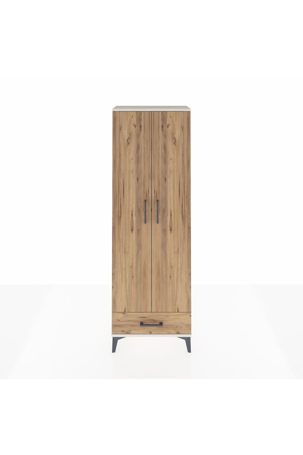 Arges Dolap 2 Raflı Tek Çekmeceli Tek Askılı 60x30x182 Aytaşı-Çam