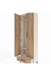 Arges Dolap 2 Raflı Tek Çekmeceli Tek Askılı 60x30x182 Aytaşı-Çam