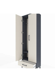 Arges Dolap 2 Raflı Tek Çekmeceli Tek Askılı 60x30x182 Antrasit-Aytaşı