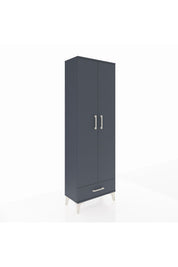 Arges Dolap 2 Raflı Tek Çekmeceli Tek Askılı 60x30x182 Antrasit-Antrasit