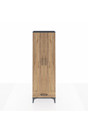 Arges Dolap 2 Raflı Tek Çekmeceli Tek Askılı 60x30x182 Antrasit-Çam
