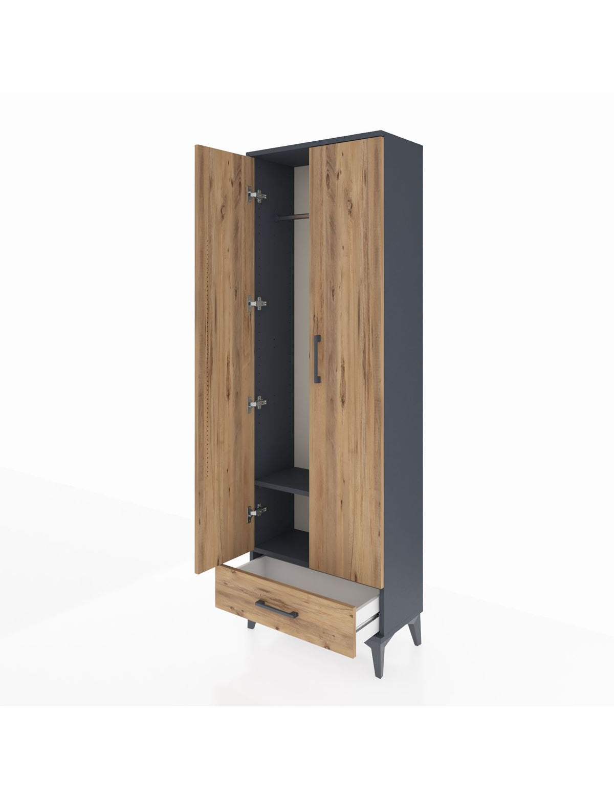 Arges Dolap 2 Raflı Tek Çekmeceli Tek Askılı 60x30x182 - S23M030V6A