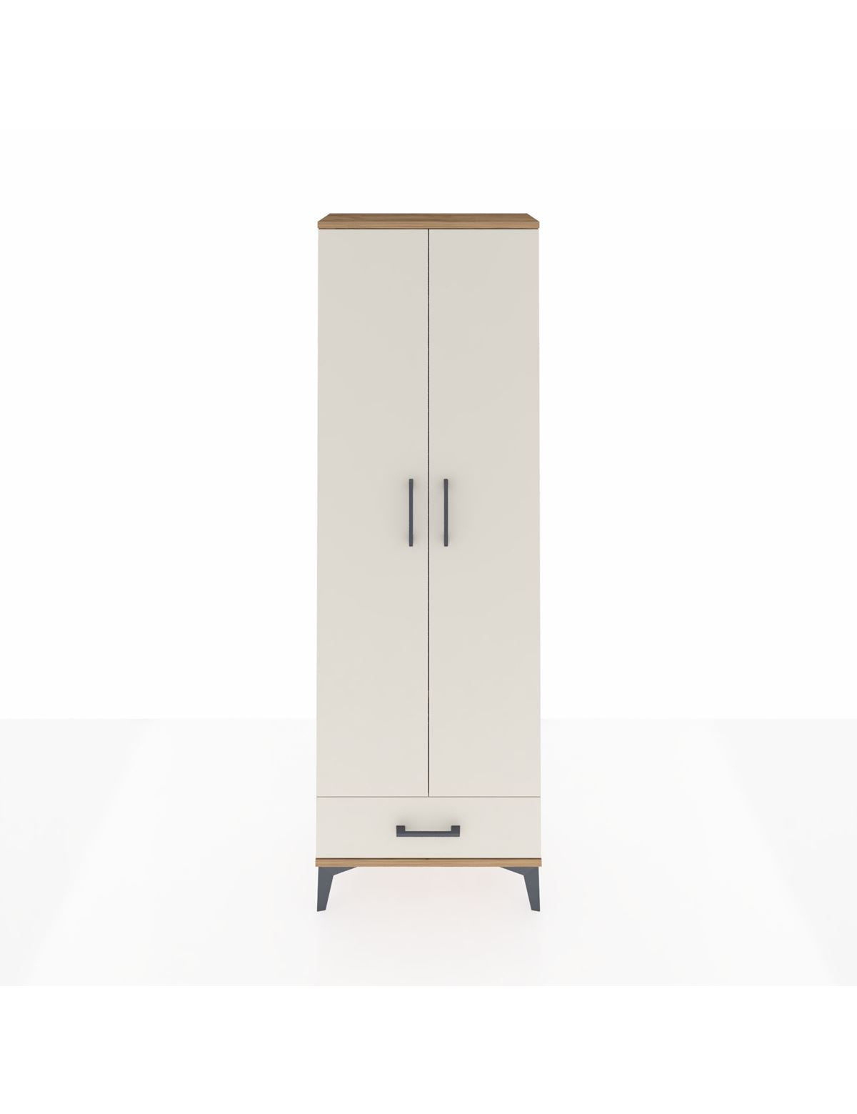 Arges Dolap 2 Raflı Tek Çekmeceli Tek Askılı 60x30x182 Çam-Aytaşı