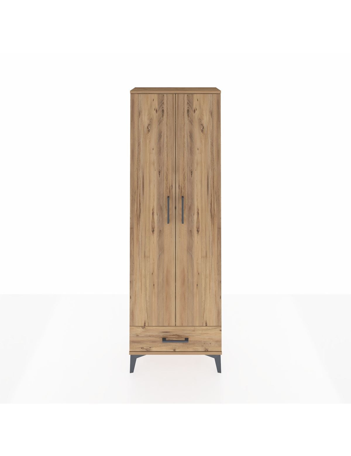 Arges Dolap 2 Raflı Tek Çekmeceli Tek Askılı 60x30x182 Çam-Çam