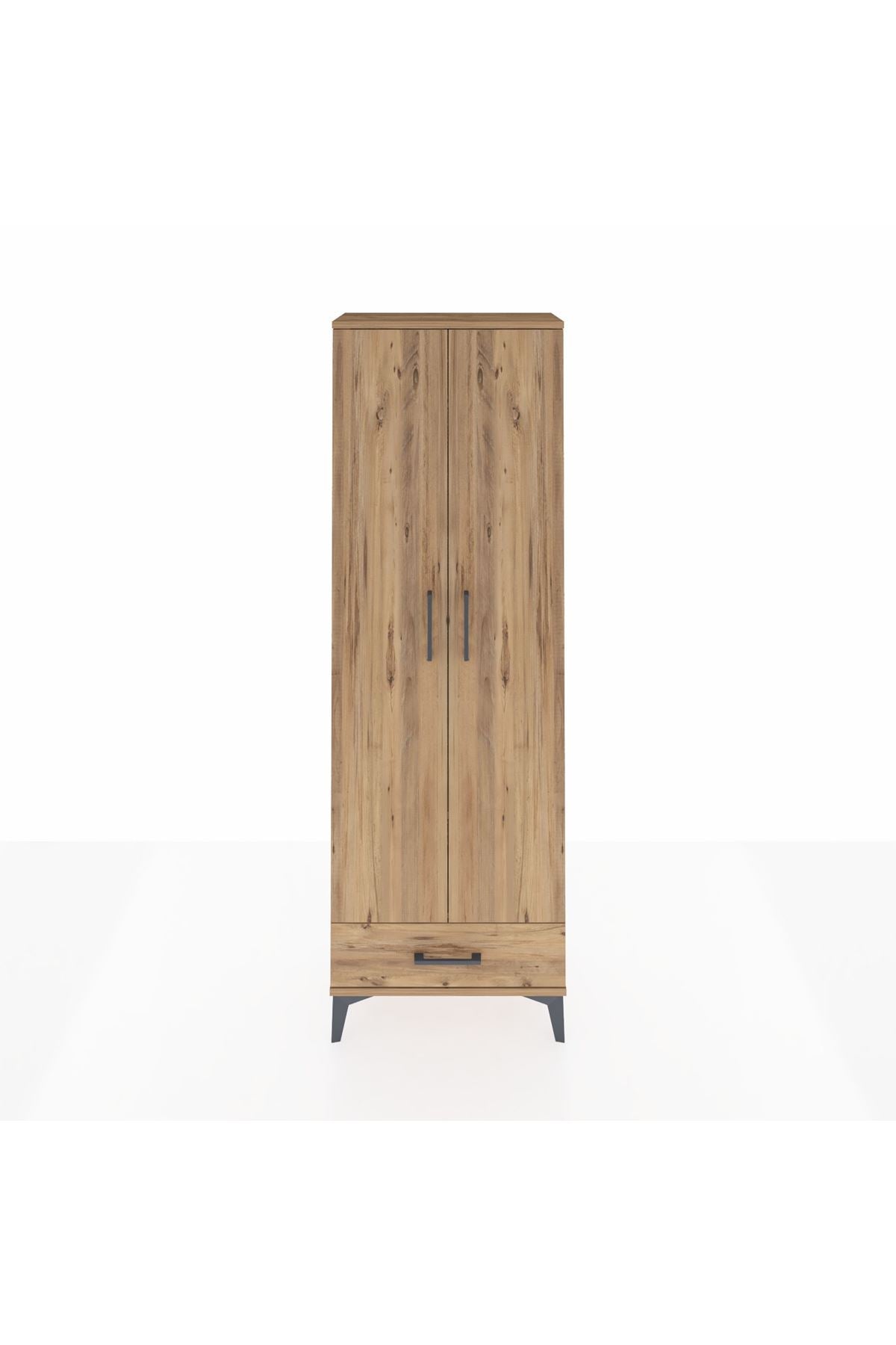 Arges Dolap 2 Raflı Tek Çekmeceli Tek Askılı 60x30x182 Çam-Çam