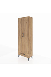 Arges Dolap 2 Raflı Tek Çekmeceli Tek Askılı 60x30x182 Çam-Çam