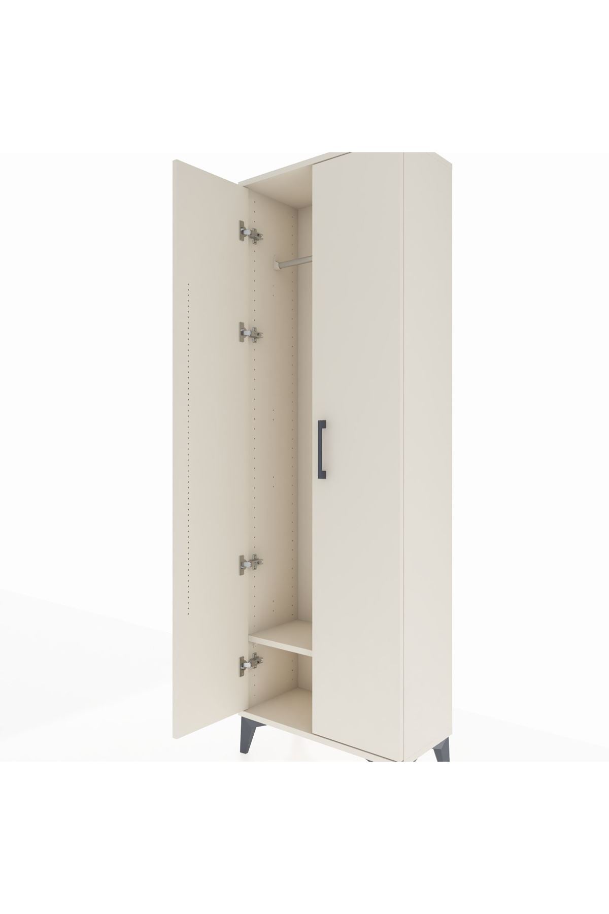 Arges Dolap Tek Raflı 2 Kapaklı Tek Askılı 60x30x182 Aytaşı-Aytaşı