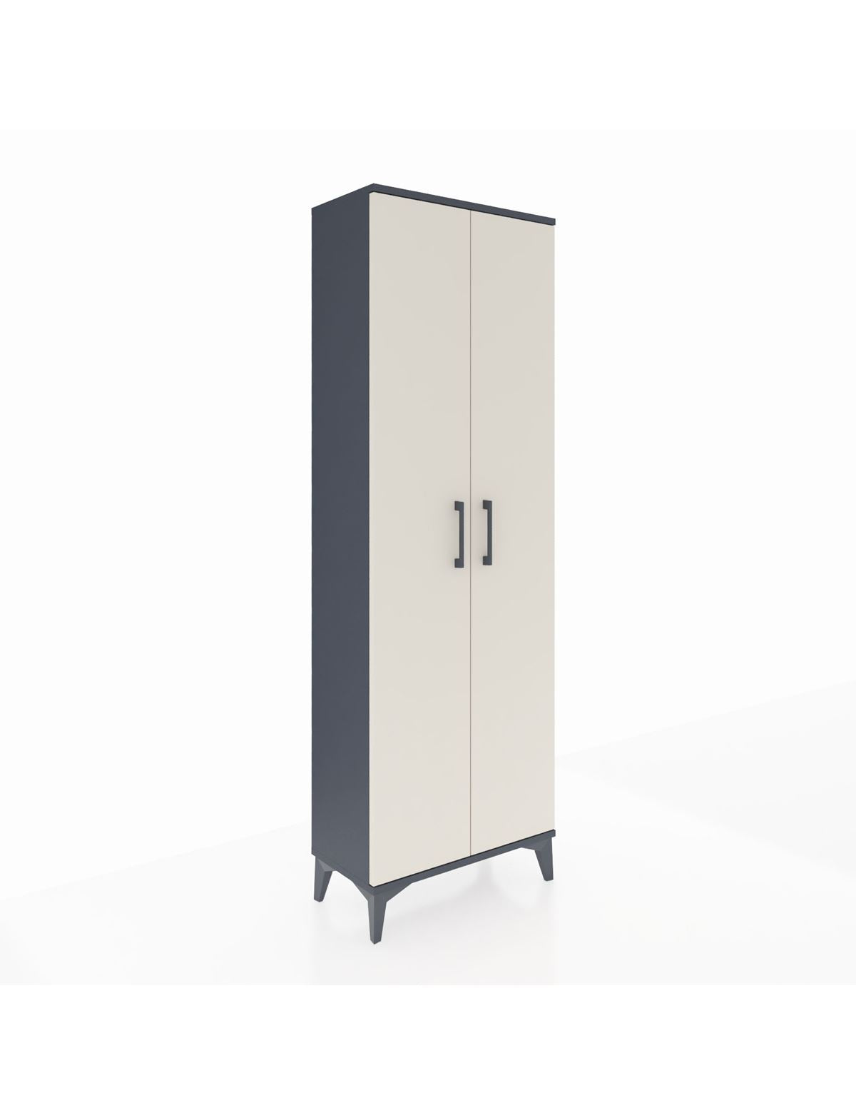 Arges Dolap Tek Raflı 2 Kapaklı Tek Askılı 60x30x182 Antrasit-Aytaşı