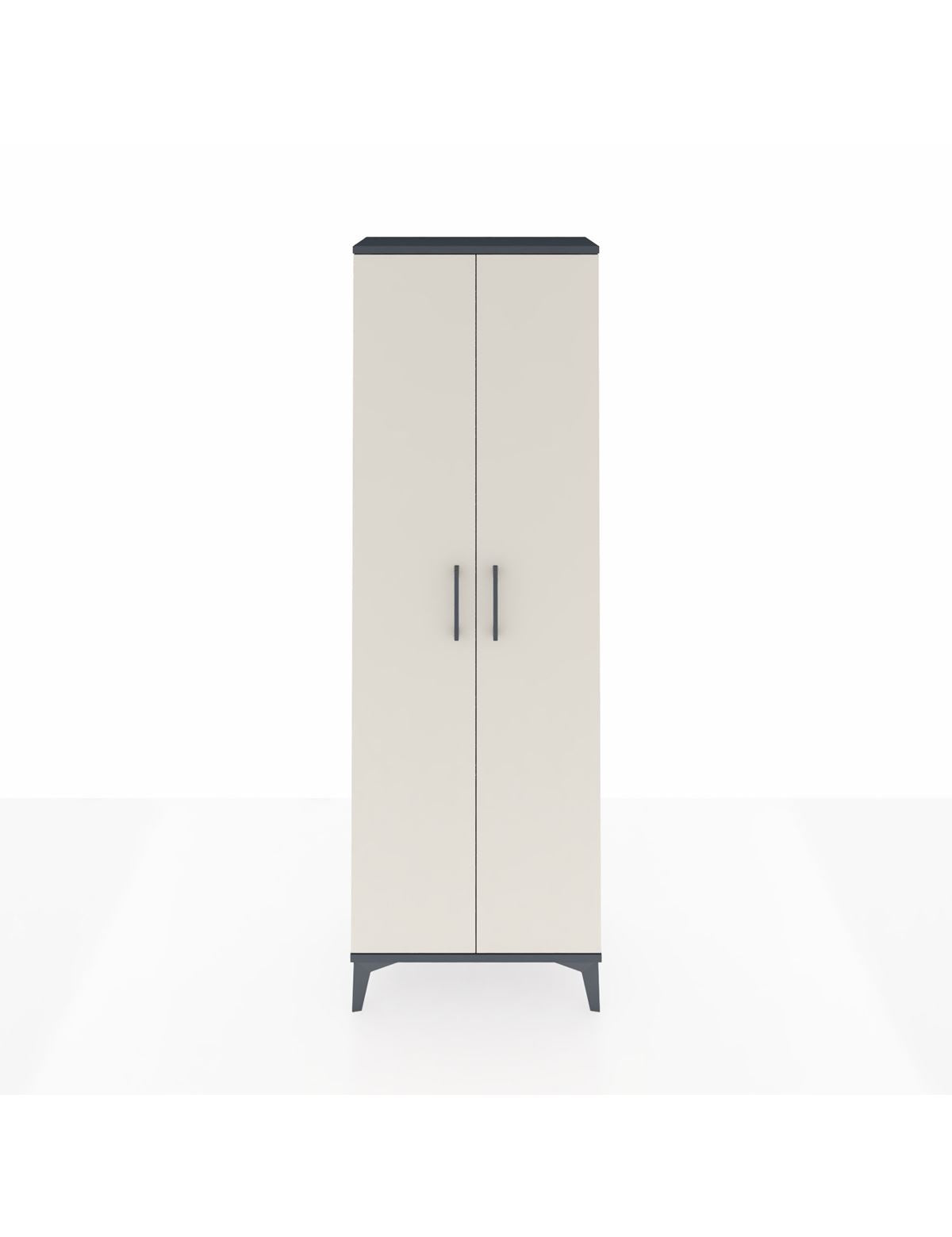 Arges Dolap Tek Raflı 2 Kapaklı Tek Askılı 60x30x182 Antrasit-Aytaşı