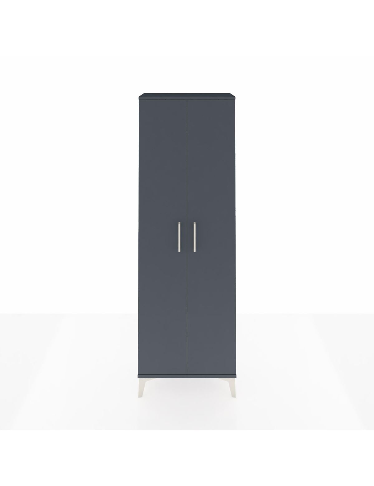 Arges Dolap Tek Raflı 2 Kapaklı Tek Askılı 60x30x182 Antrasit-Antrasit