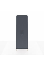 Arges Dolap Tek Raflı 2 Kapaklı Tek Askılı 60x30x182 Antrasit-Antrasit