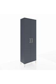Arges Dolap Tek Raflı 2 Kapaklı Tek Askılı 60x30x182 Antrasit-Antrasit