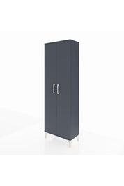 Arges Dolap Tek Raflı 2 Kapaklı Tek Askılı 60x30x182 Antrasit-Antrasit