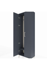 Arges Dolap Tek Raflı 2 Kapaklı Tek Askılı 60x30x182 Antrasit-Antrasit