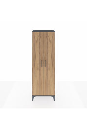 Arges Dolap Tek Raflı 2 Kapaklı Tek Askılı 60x30x182 Antrasit-Çam