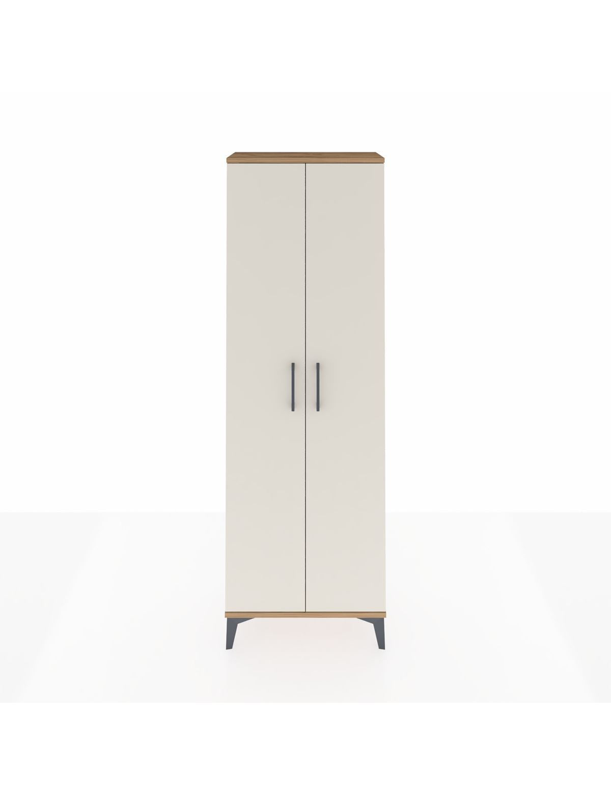 Arges Dolap Tek Raflı 2 Kapaklı Tek Askılı 60x30x182 Çam-Aytaşı