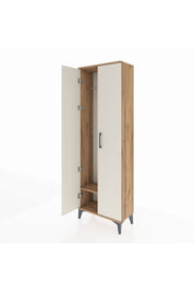 Arges Dolap Tek Raflı 2 Kapaklı Tek Askılı 60x30x182 Çam-Aytaşı
