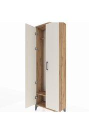Arges Dolap Tek Raflı 2 Kapaklı Tek Askılı 60x30x182 Çam-Aytaşı