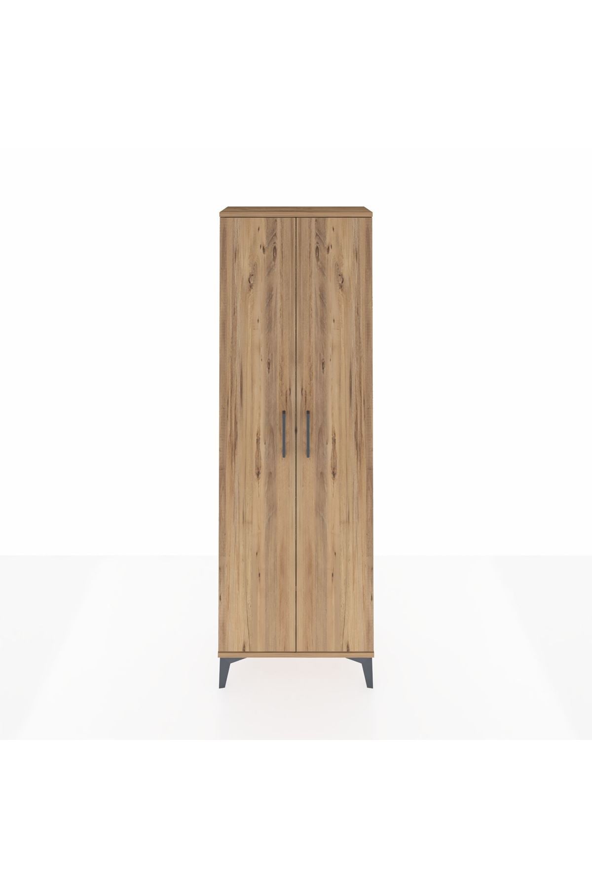 Arges Dolap Tek Raflı 2 Kapaklı Tek Askılı 60x30x182 Çam-Çam