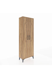 Arges Dolap Tek Raflı 2 Kapaklı Tek Askılı 60x30x182 Çam-Çam