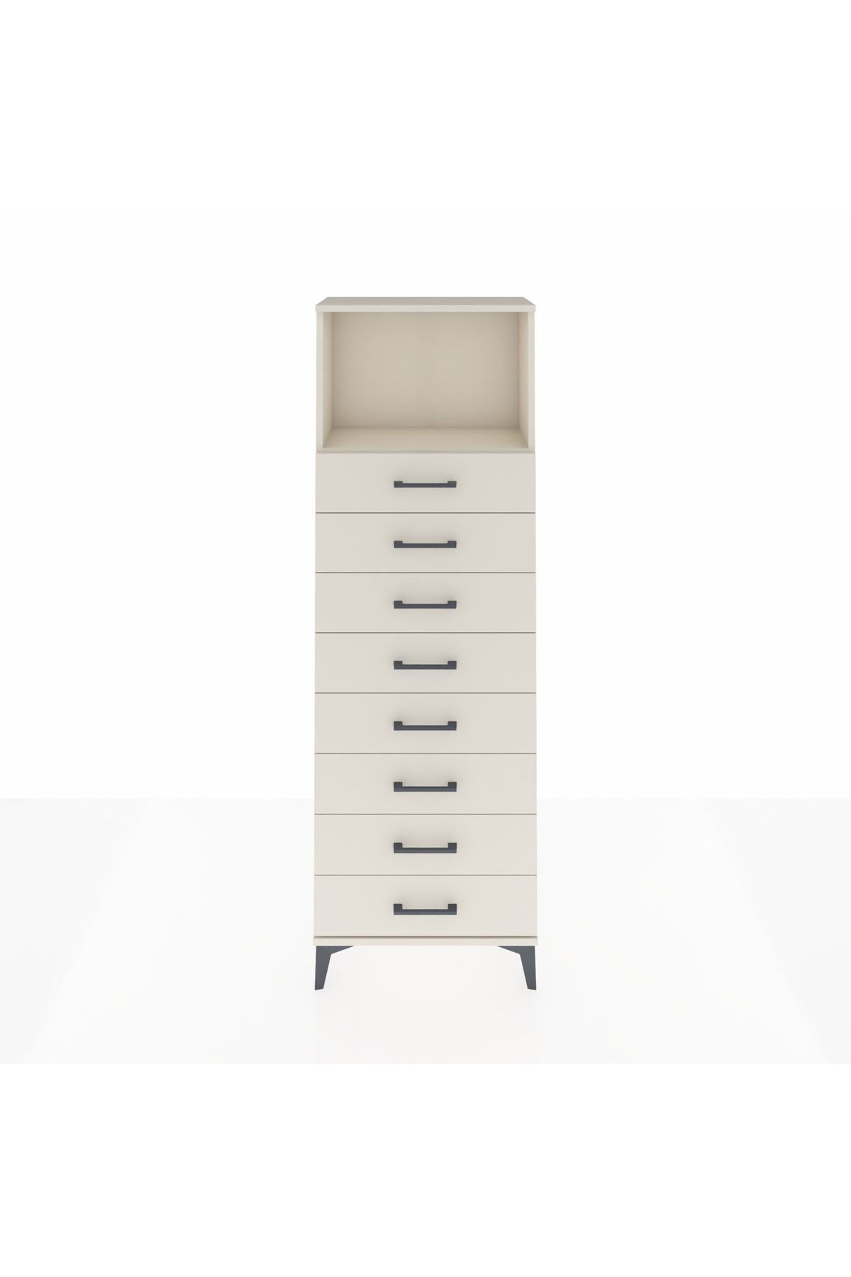 Arges Dolap Tek Raflı 8 Çekmeceli 60x30x182 Aytaşı-Aytaşı