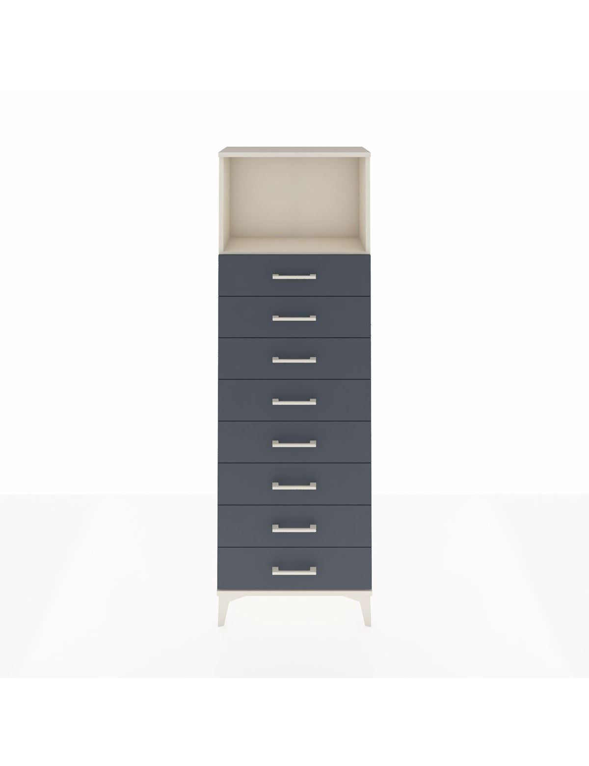 Arges Dolap Tek Raflı 8 Çekmeceli 60x30x182 Aytaşı-Antrasit