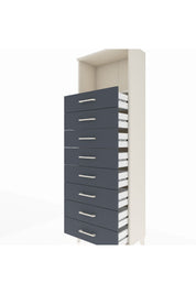 Arges Dolap Tek Raflı 8 Çekmeceli 60x30x182 Aytaşı-Antrasit