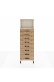 Arges Dolap Tek Raflı 8 Çekmeceli 60x30x182 Aytaşı-Çam