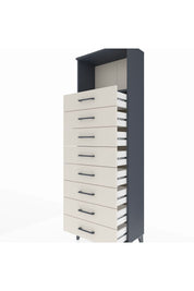 Arges Dolap Tek Raflı 8 Çekmeceli 60x30x182 Antrasit-Aytaşı