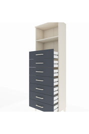 Arges Dolap 2 Raflı 7 Çekmeceli 60x30x182 Aytaşı-Antrasit