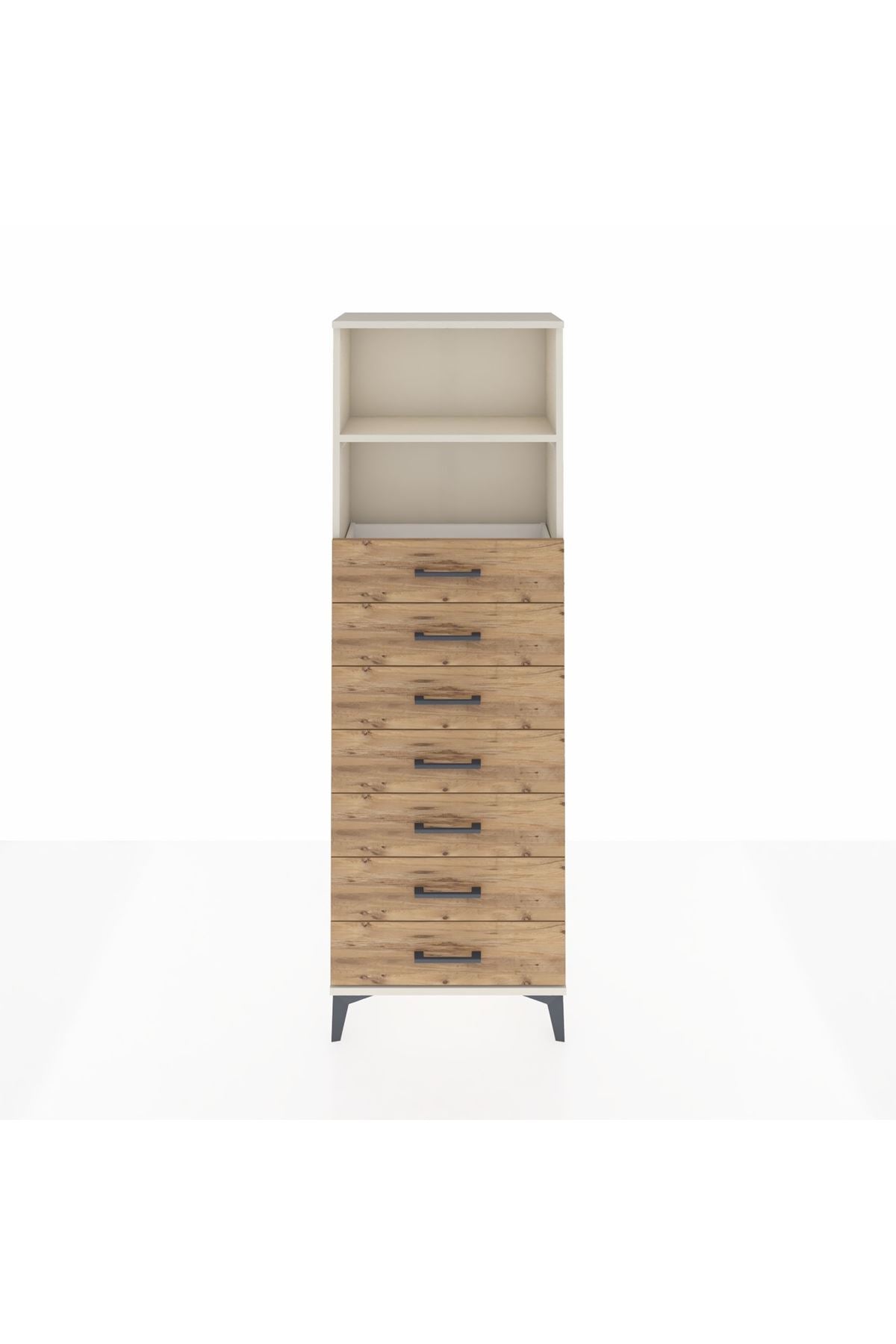 Arges Dolap 2 Raflı 7 Çekmeceli 60x30x182 Aytaşı-Çam