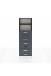 Arges Dolap 2 Raflı 7 Çekmeceli 60x30x182 Antrasit-Antrasit