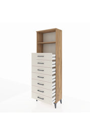 Arges Dolap 2 Raflı 7 Çekmeceli 60x30x182 Çam-Aytaşı